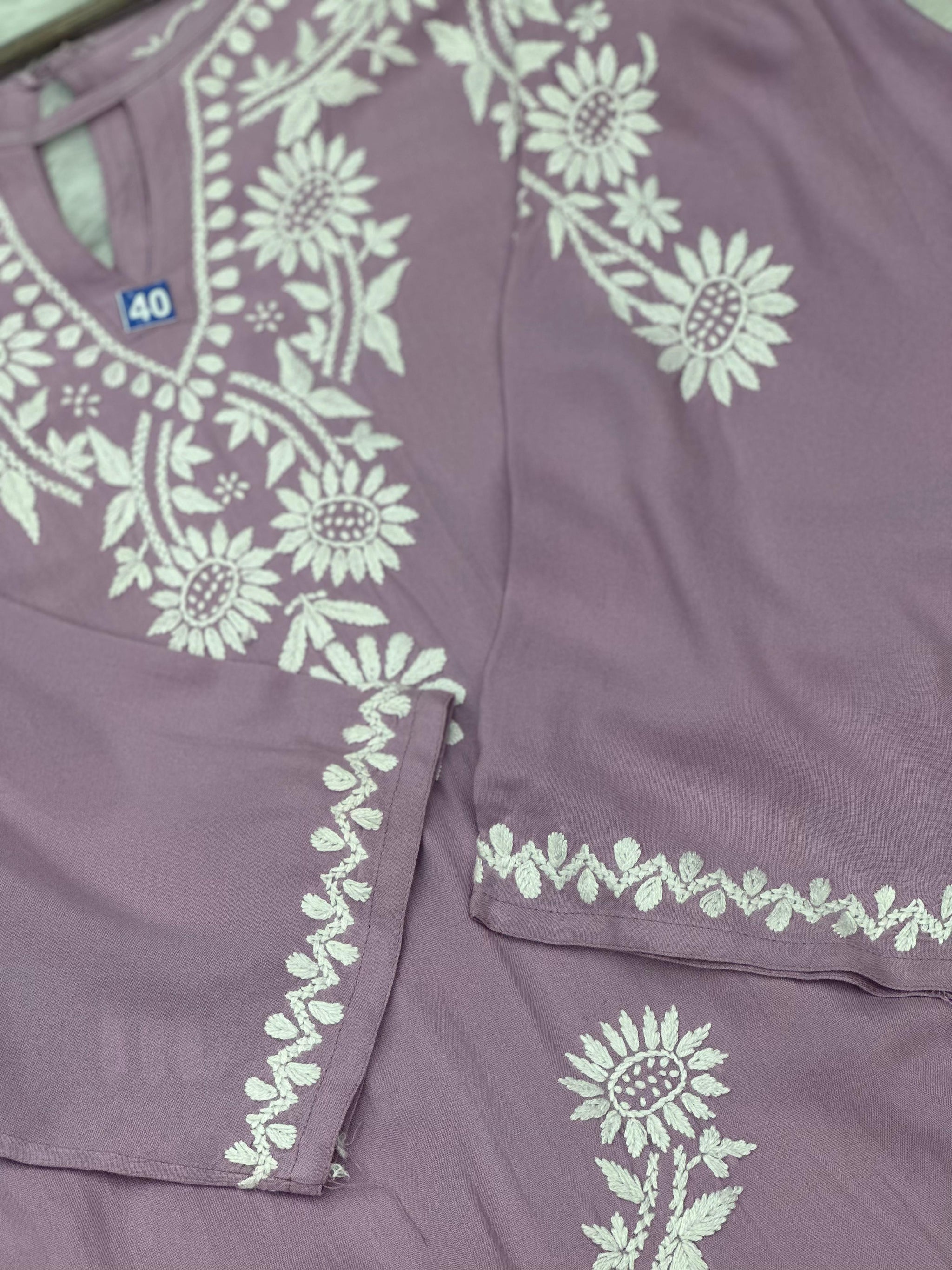 668 Lucknowi Palazzo Set - Lavender