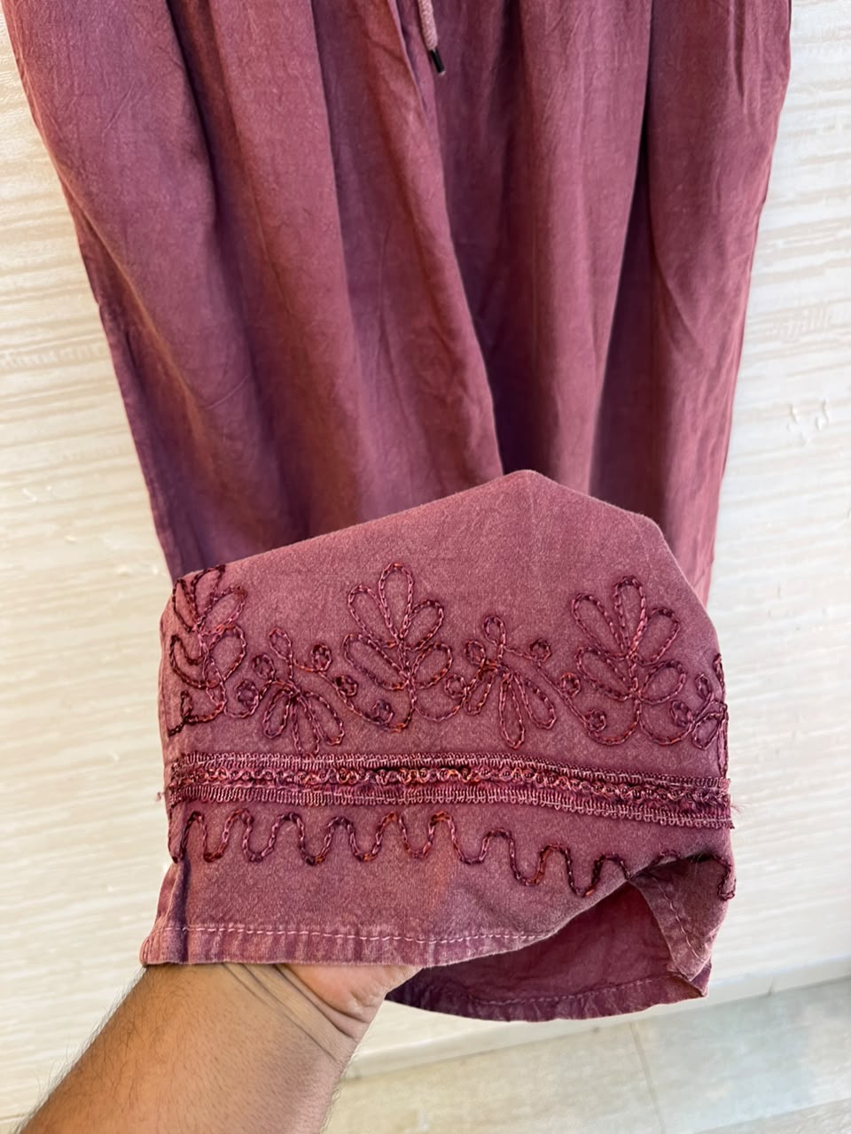 1205 Kashmiri Embroidered Coord Set - Onion Pink