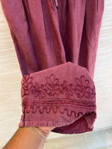 1205 Kashmiri Embroidered Coord Set - Onion Pink