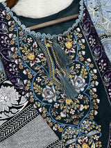1449 Pakistani Embroidered Suit - Bottle Green