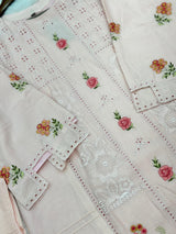 660 Premium Pakistani Lawn Cordset Set - Pink