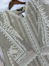 857 Readymade Mushk A-Line Sharara Set - Ivory