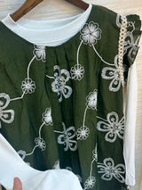 896 Flared Coord Set - Dark Green