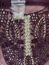 1437 Pakistani Unstitched Partywear - Purple