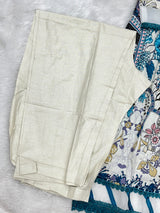 1451 Pakistani Embroidered Suit - Cream White