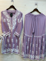 615 Lucknowi Gharara Set | Lilac
