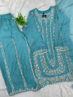 1429 Heavy Pakistani Partywear - Teal Blue