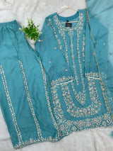 1429 Heavy Pakistani Partywear - Teal Blue