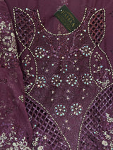 1442 Motifz Unstitched Partywear - Purple
