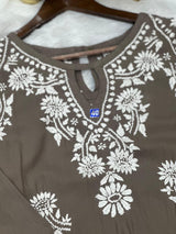 667 Lucknowi Palazzo Set - Grey