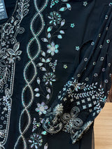 1488 Pakistani Unstitched Party Wear - Black
