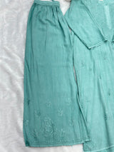 693 Lucknowi Palazzo Set - Sea Green