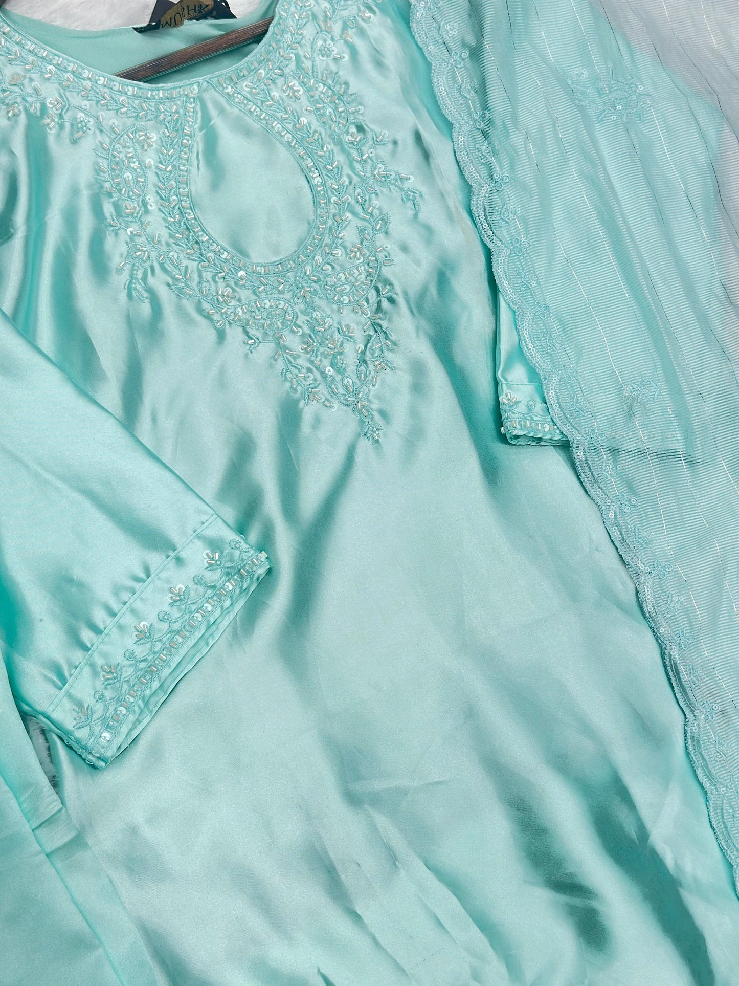 635 Mushk Farshi Set - Aqua