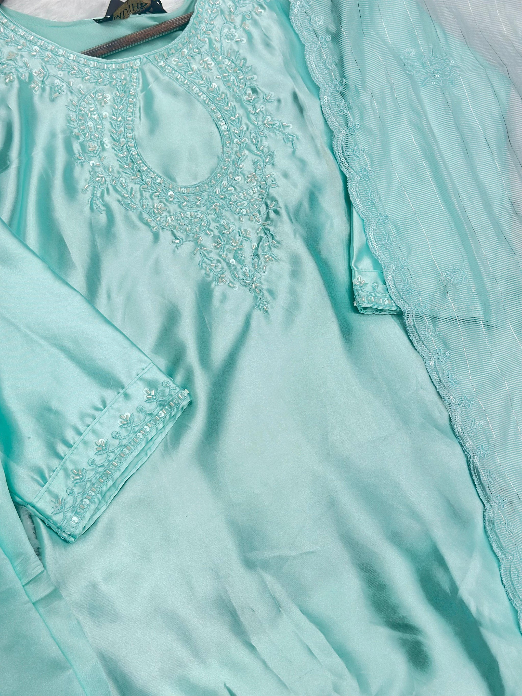 635 Mushk Farshi Set - Aqua