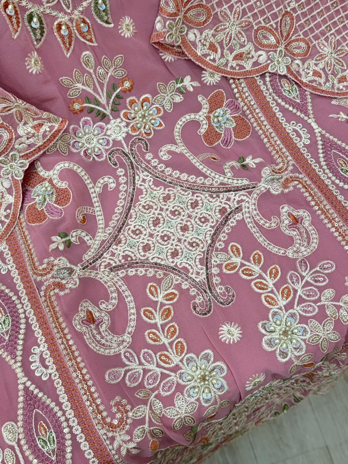 1440 Partywear Unstitched Partywear - Baby Pink