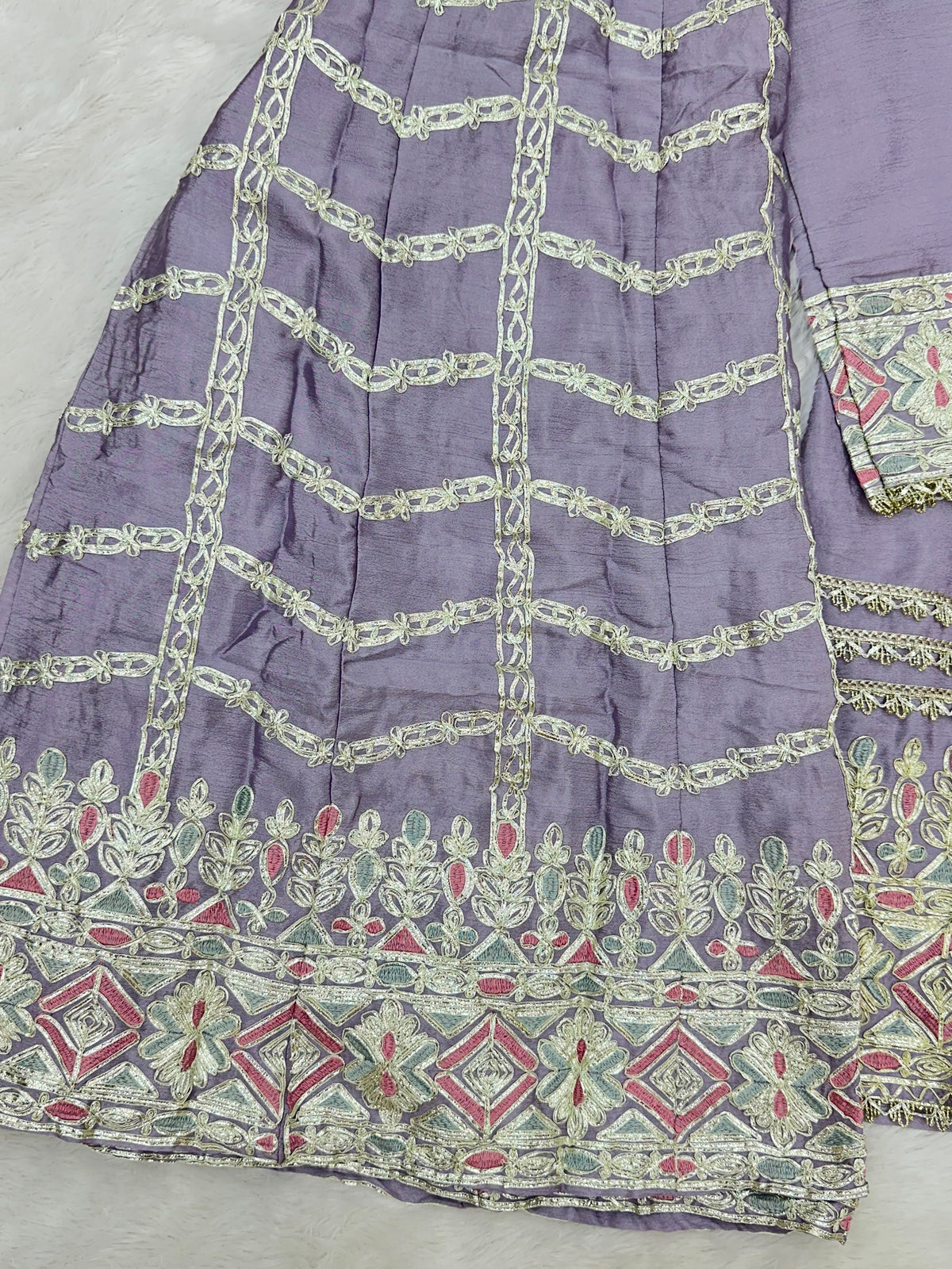 1435 Heavy Pakistani Partywear - Greyish Purple