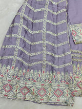 1435 Heavy Pakistani Partywear - Greyish Purple