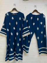 906 Modest Long Coord-Set - Teal Blue