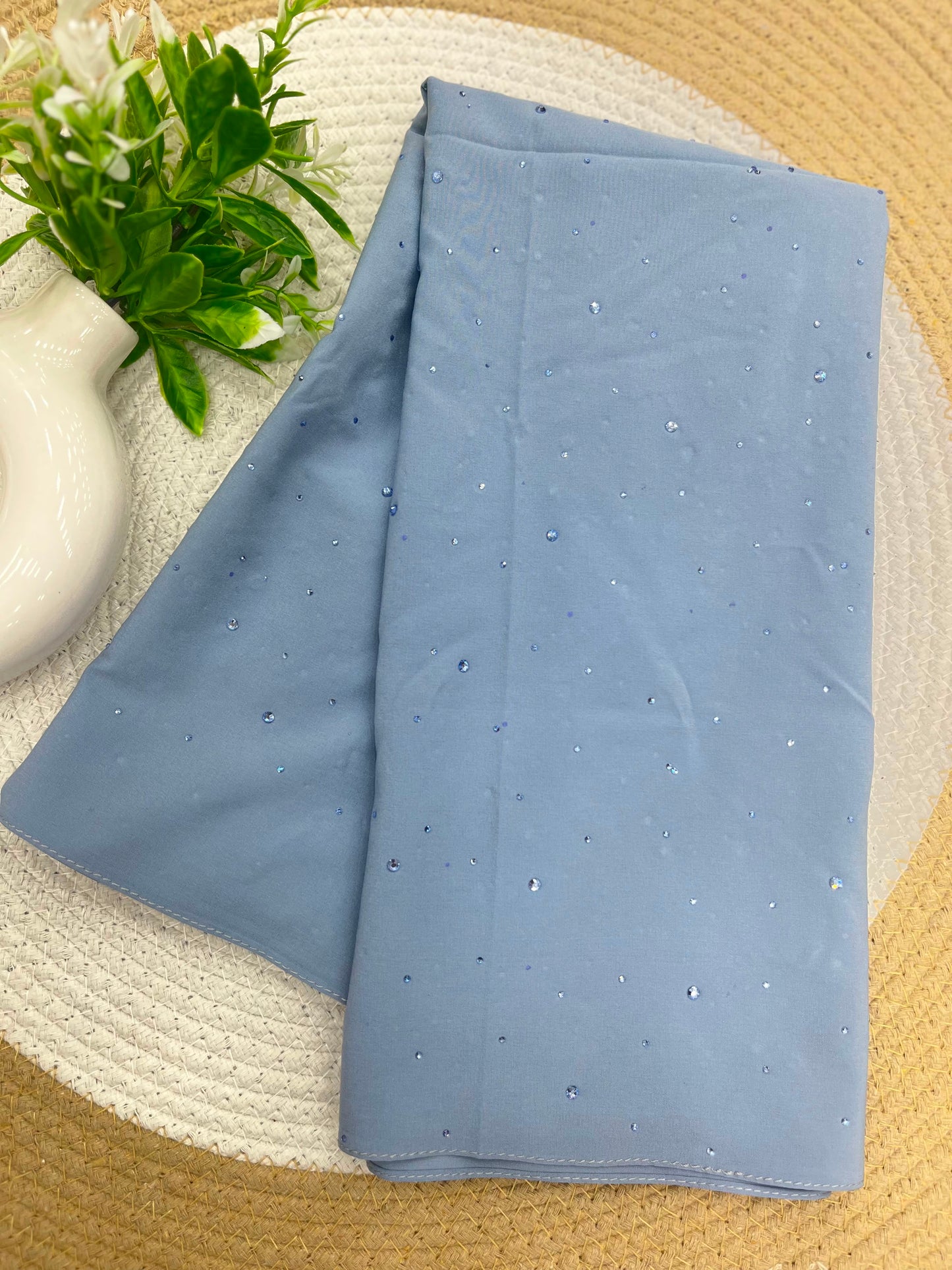 1186 Modest Imported Jersey Hijab - Ice Blue