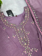 651 Pakistani Floral Party Wear Set - Dusty Grape