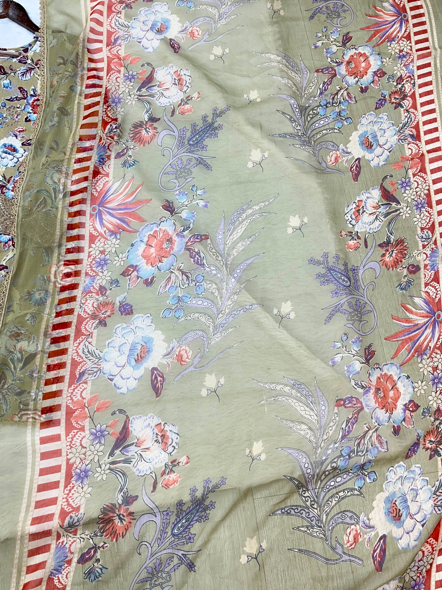 1337 Pakistani Lawn Suit - Beige
