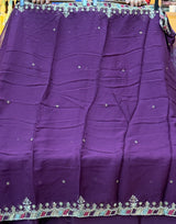 1439 Maria-B Unstitched Partywear - Plum