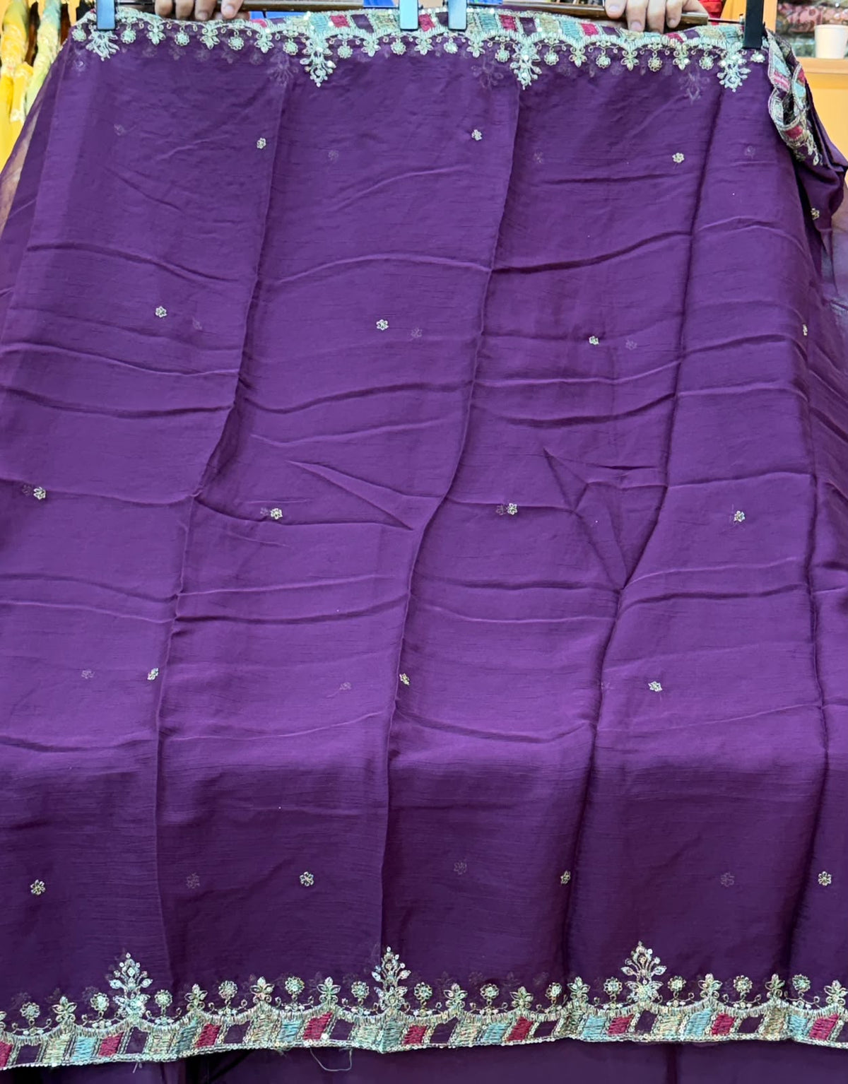 1439 Maria-B Unstitched Partywear - Plum