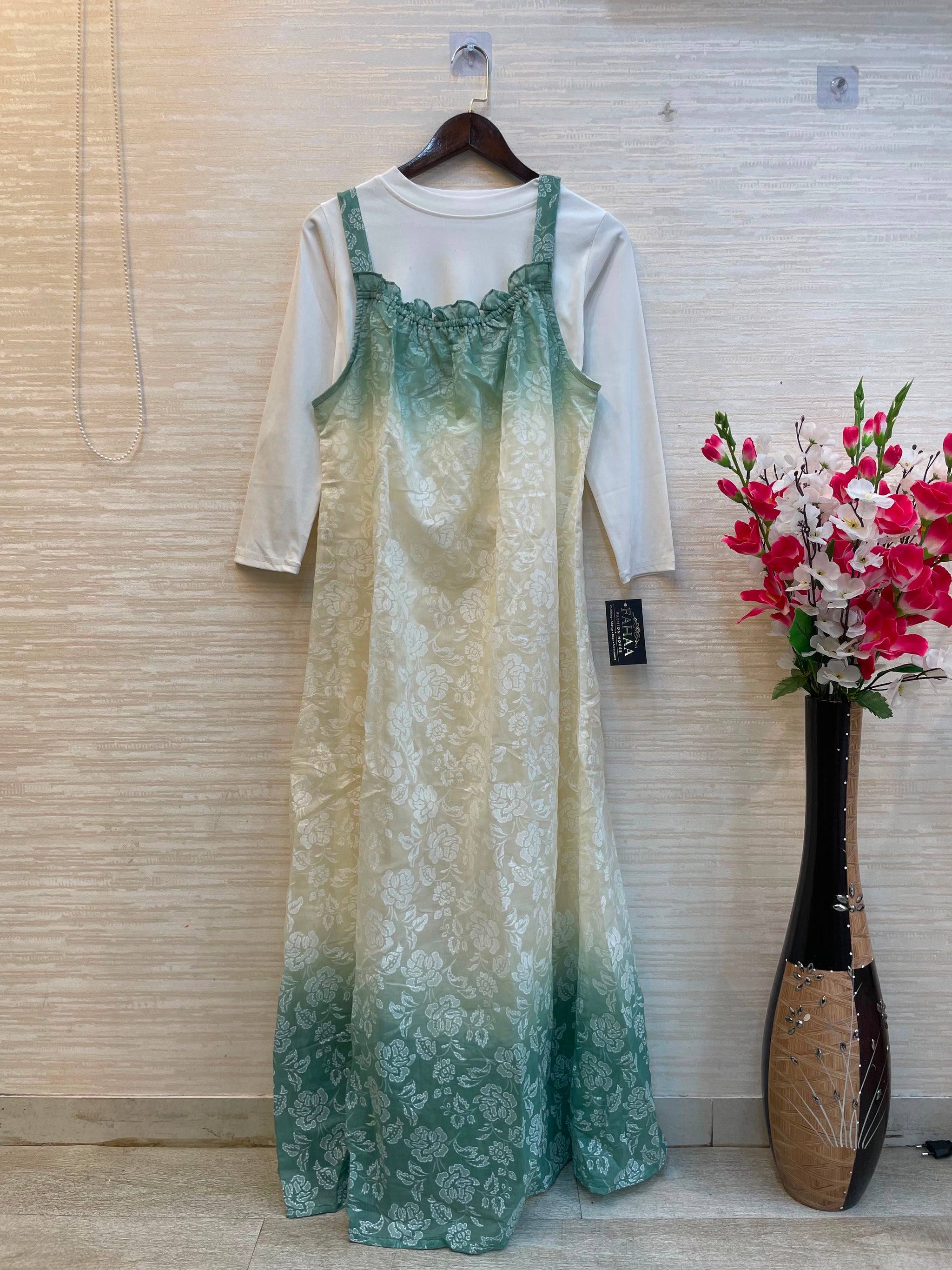 996 Floral Flare Coord Set - Sage Green