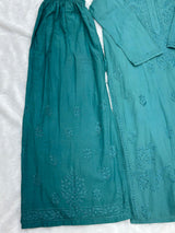 693 Lucknowi Palazzo Set - Turquoise Blue