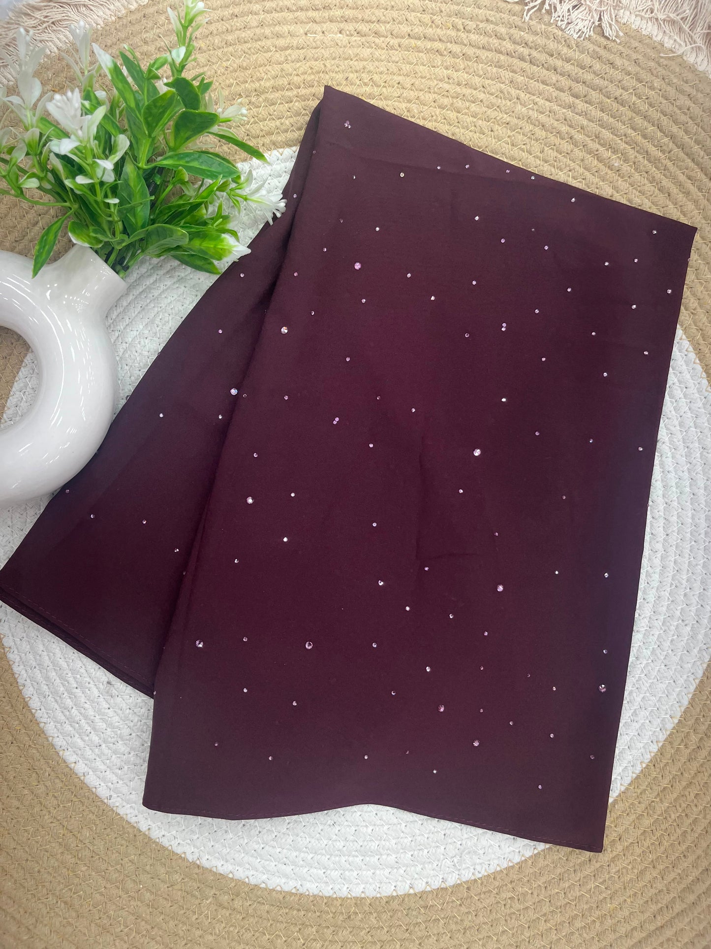 1186 Modest Imported Jersey Hijab - Wine Maroon