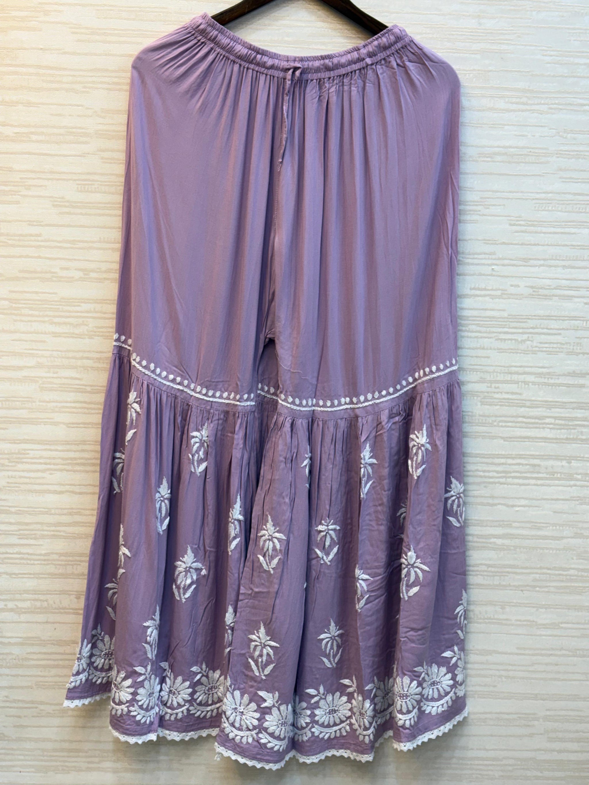 615 Lucknowi Gharara Set | Lilac