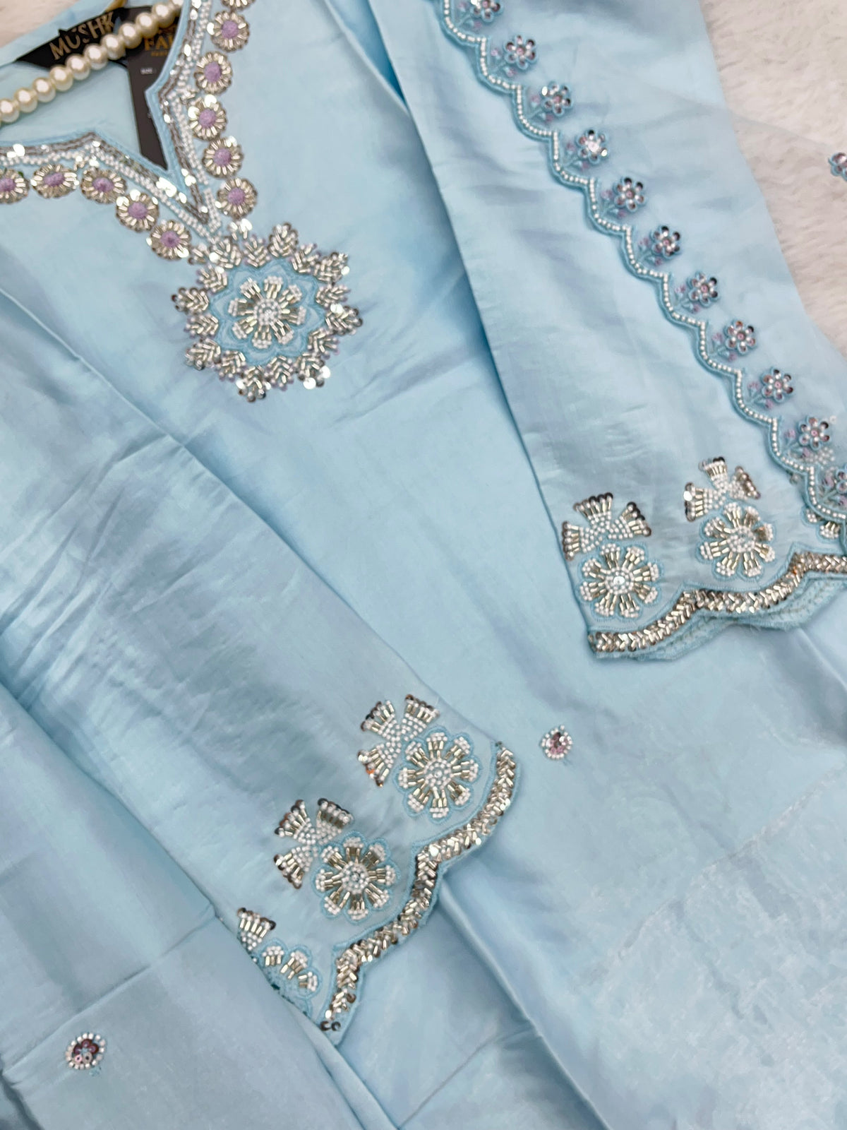 1431 Heavy Pakistani Partywear - Sky Blue