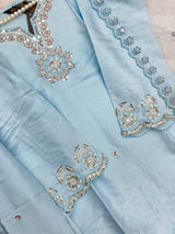 1431 Heavy Pakistani Partywear - Sky Blue