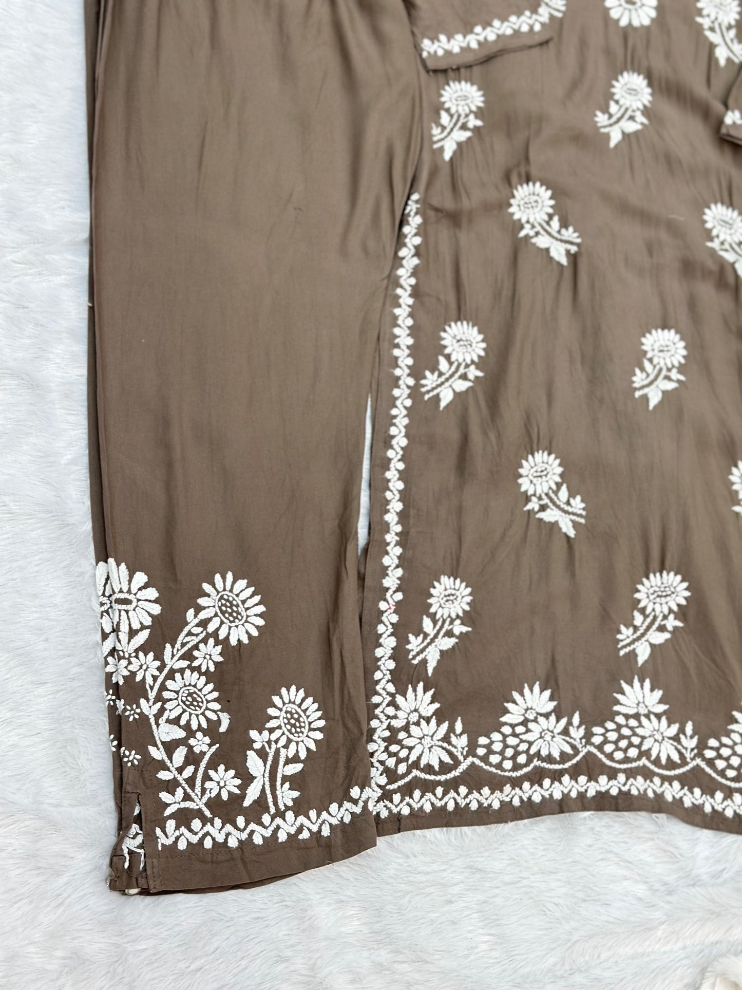 667 Lucknowi Palazzo Set - Grey