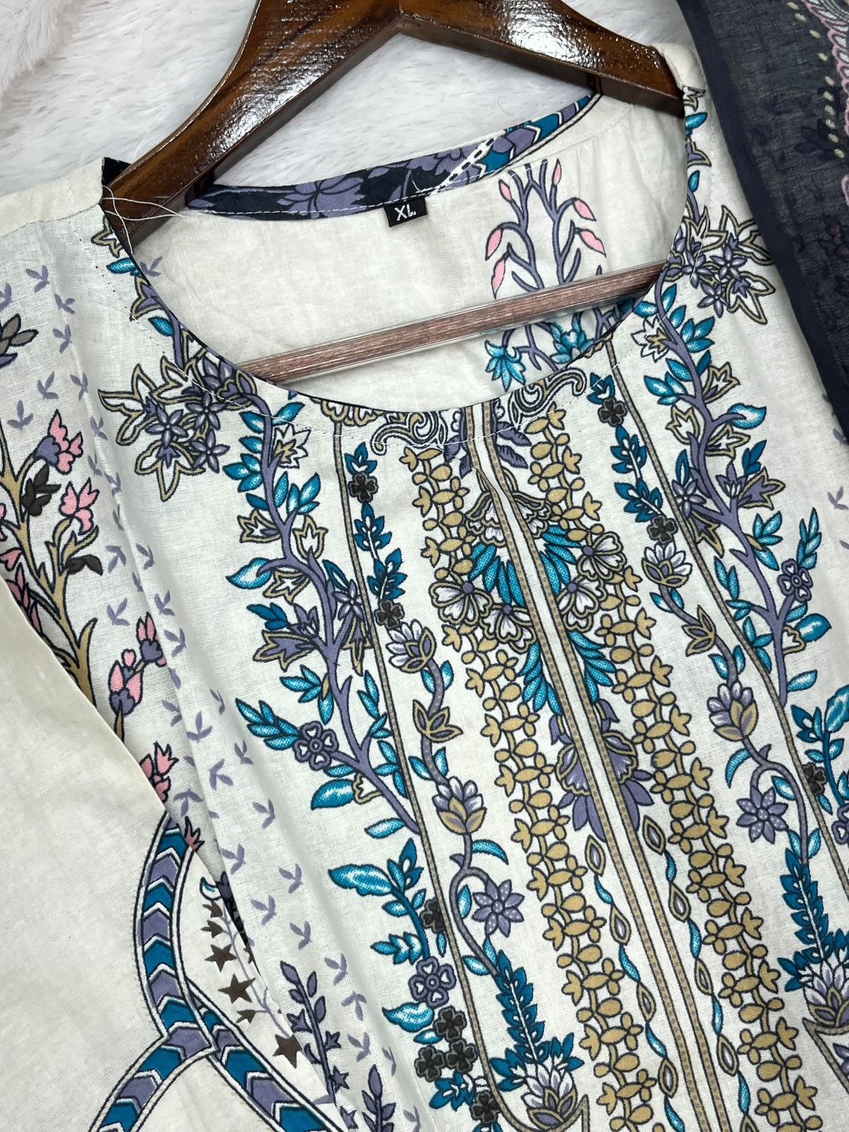 1451 Pakistani Embroidered Suit - Cream White