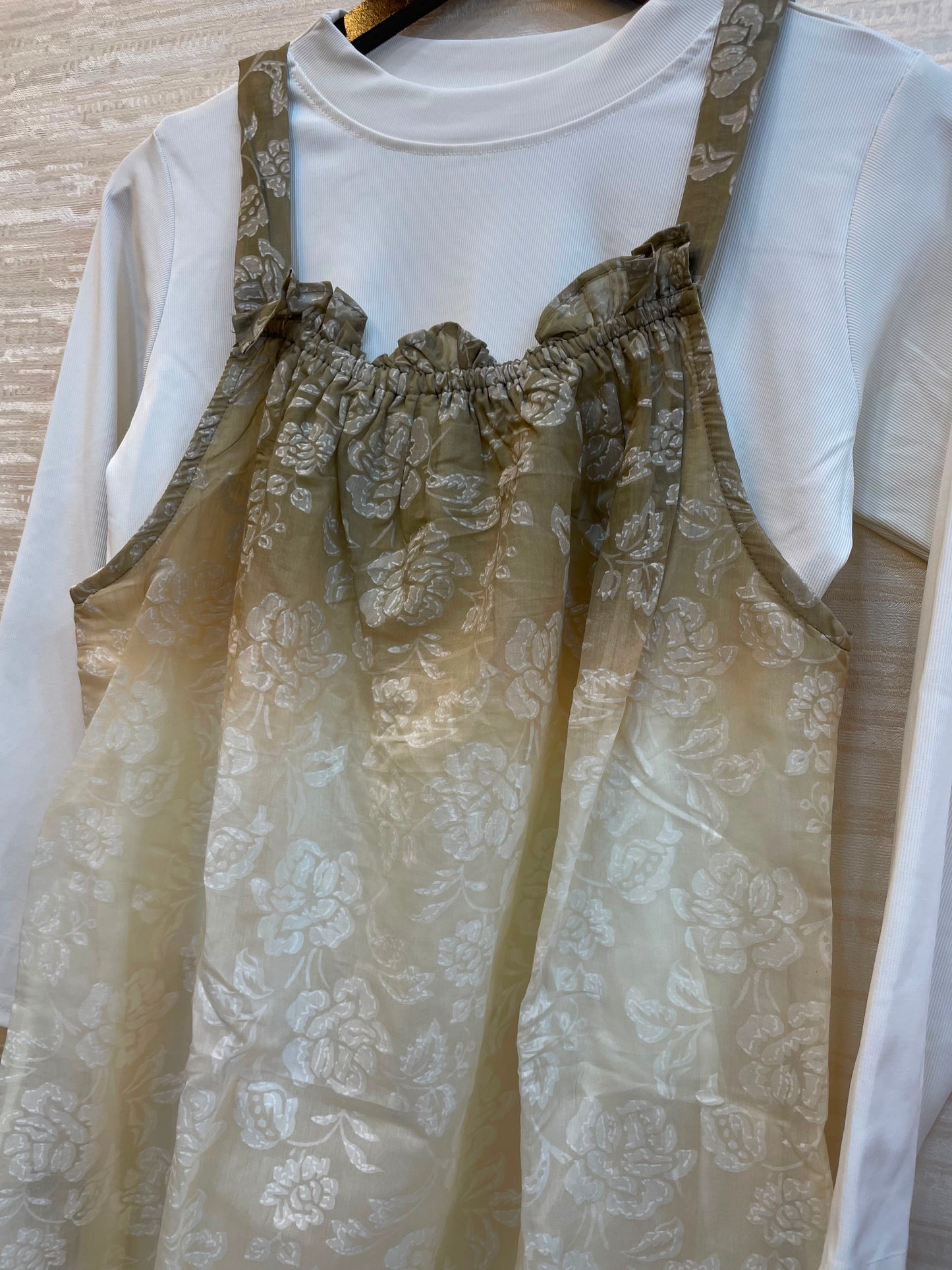 996 Floral Flare Coord Set - Olive