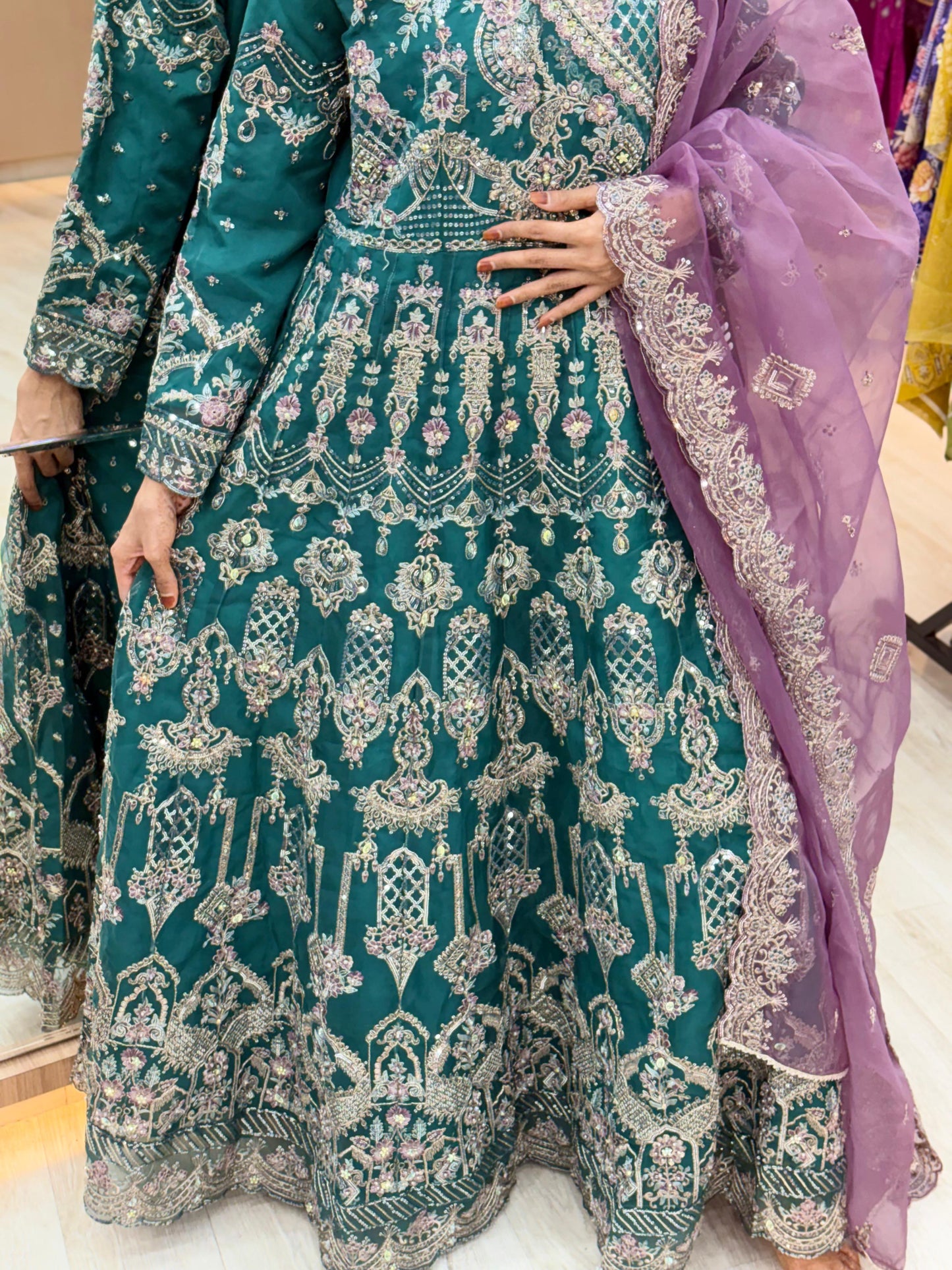 337 Emerald Mystique Original Husnara Gown