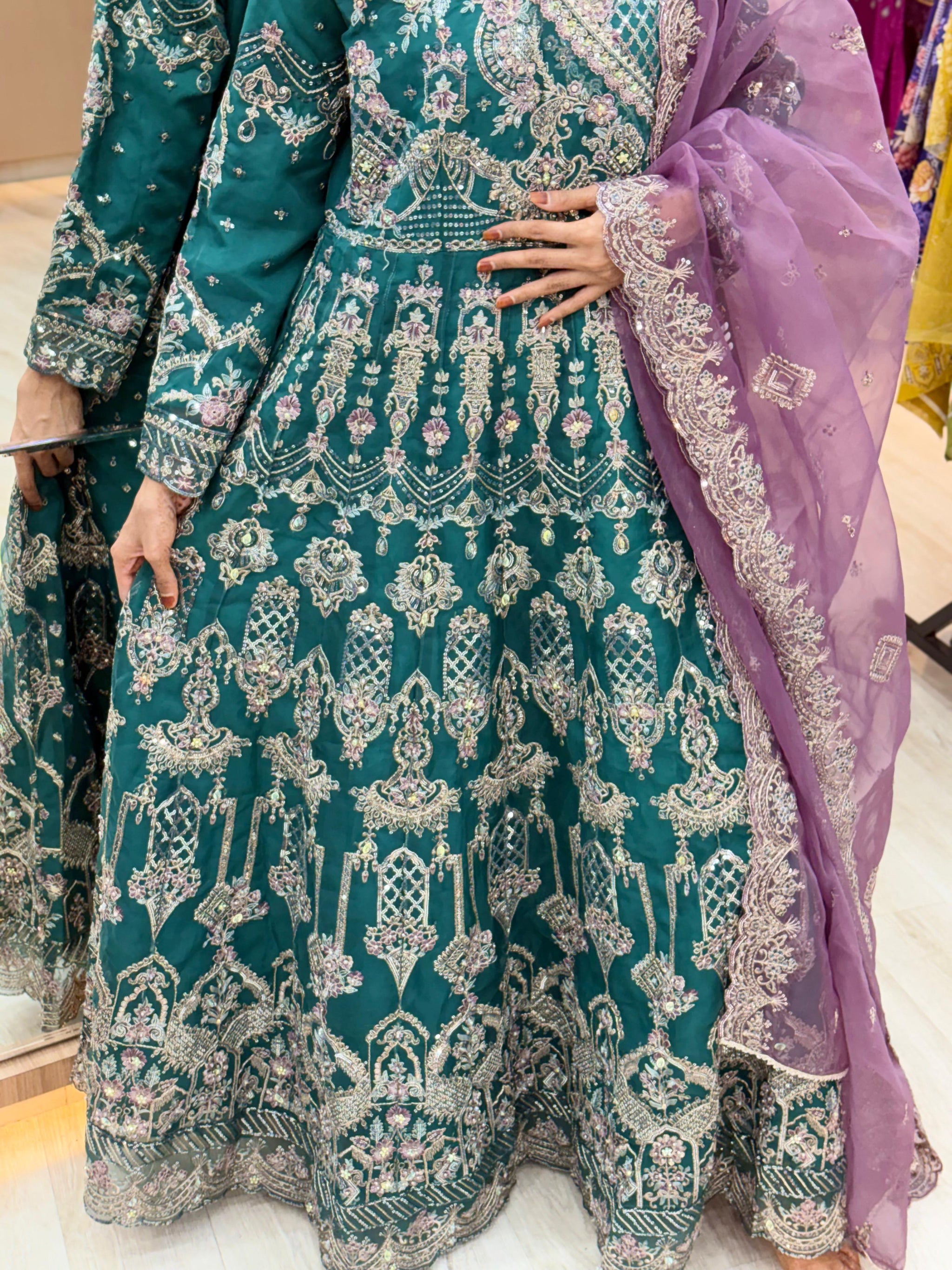 337 Emerald Mystique Original Husnara Gown