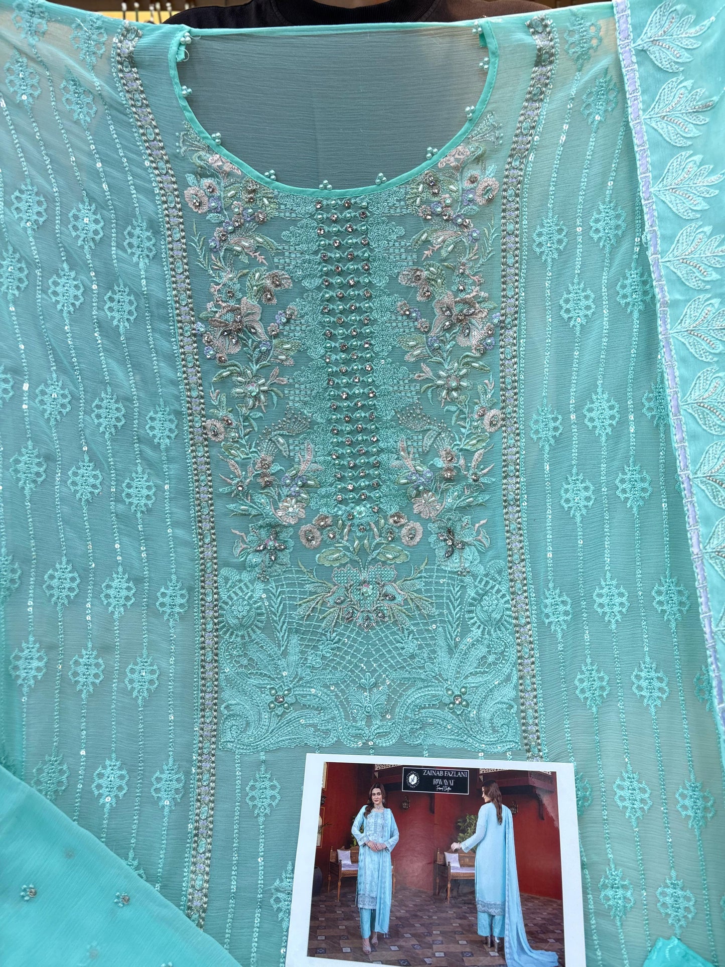 312 Zainab Fazlani OG Unstitched - Blue