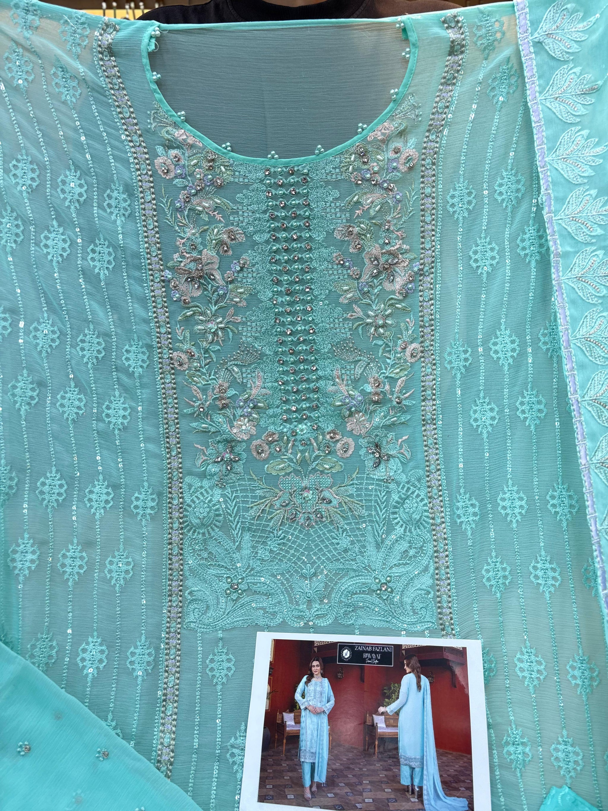 312 Zainab Fazlani OG Unstitched - Blue