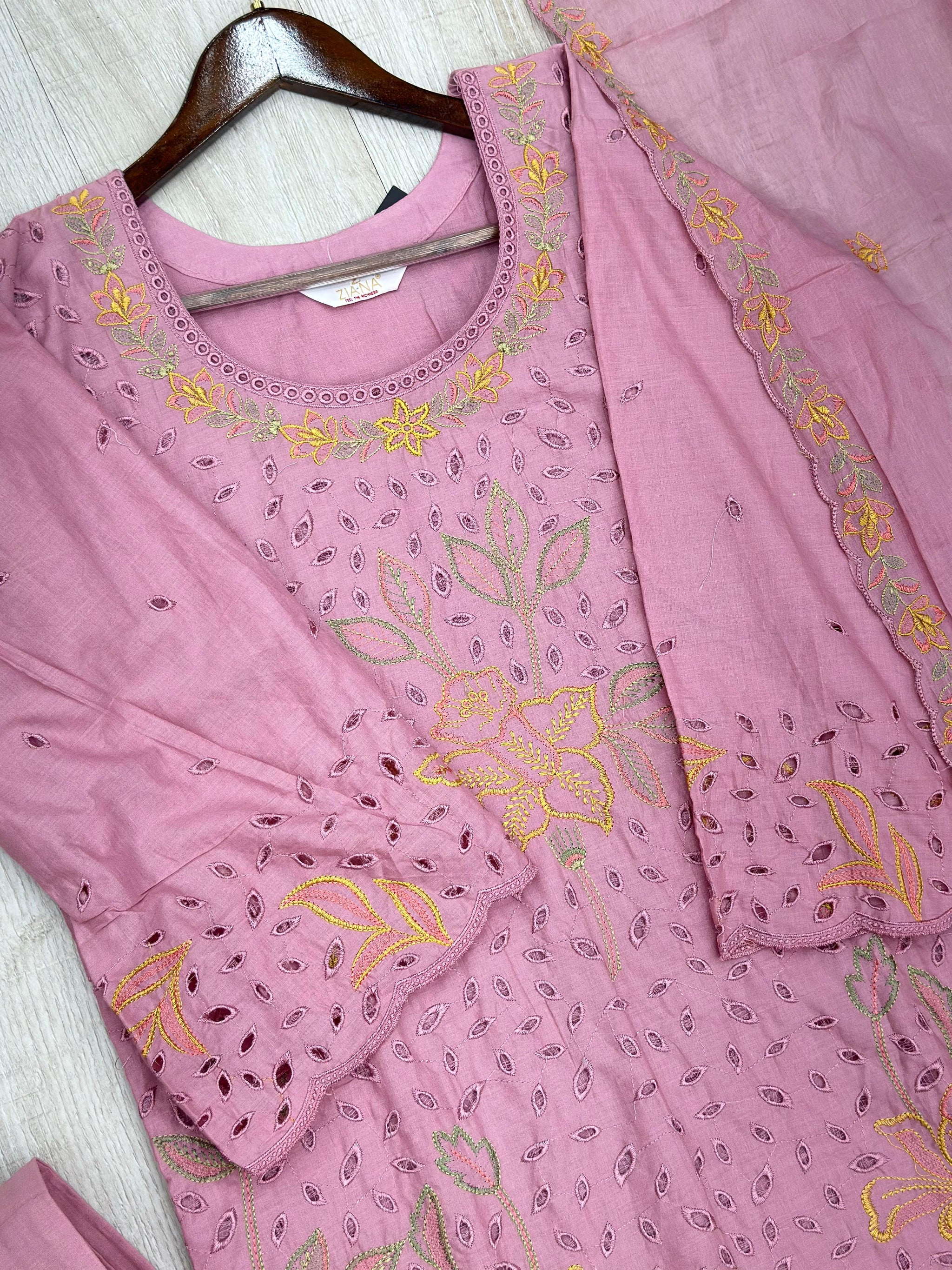 631 Premium Pakistani Lawn Suit - Dusty Pink