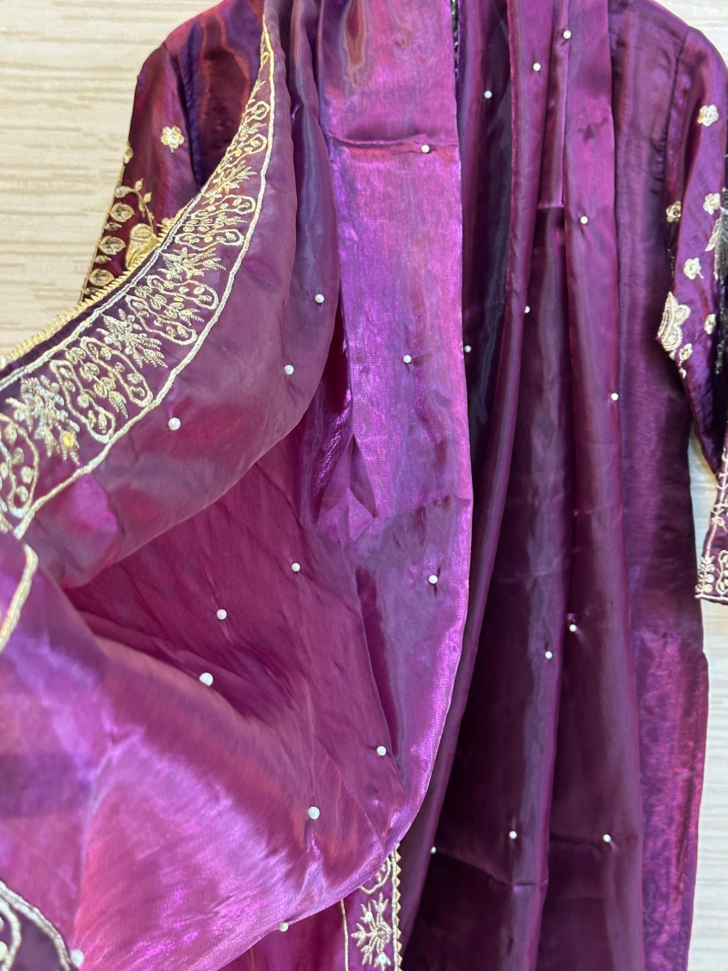380 Imperial Gilded Tunic Sharara Set With Plazo Pant