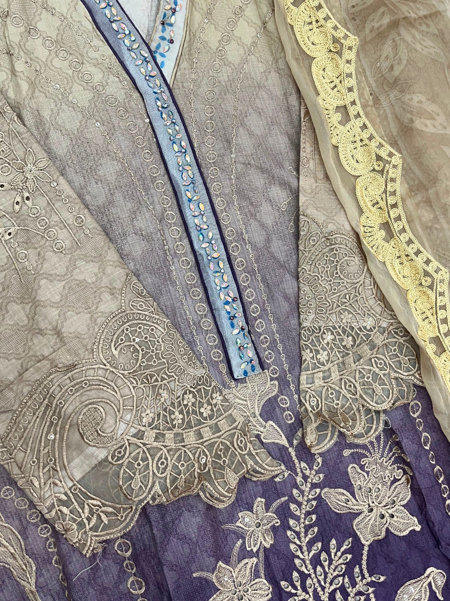 1327 Maria-B Pakistani Lawn Suit - Purple