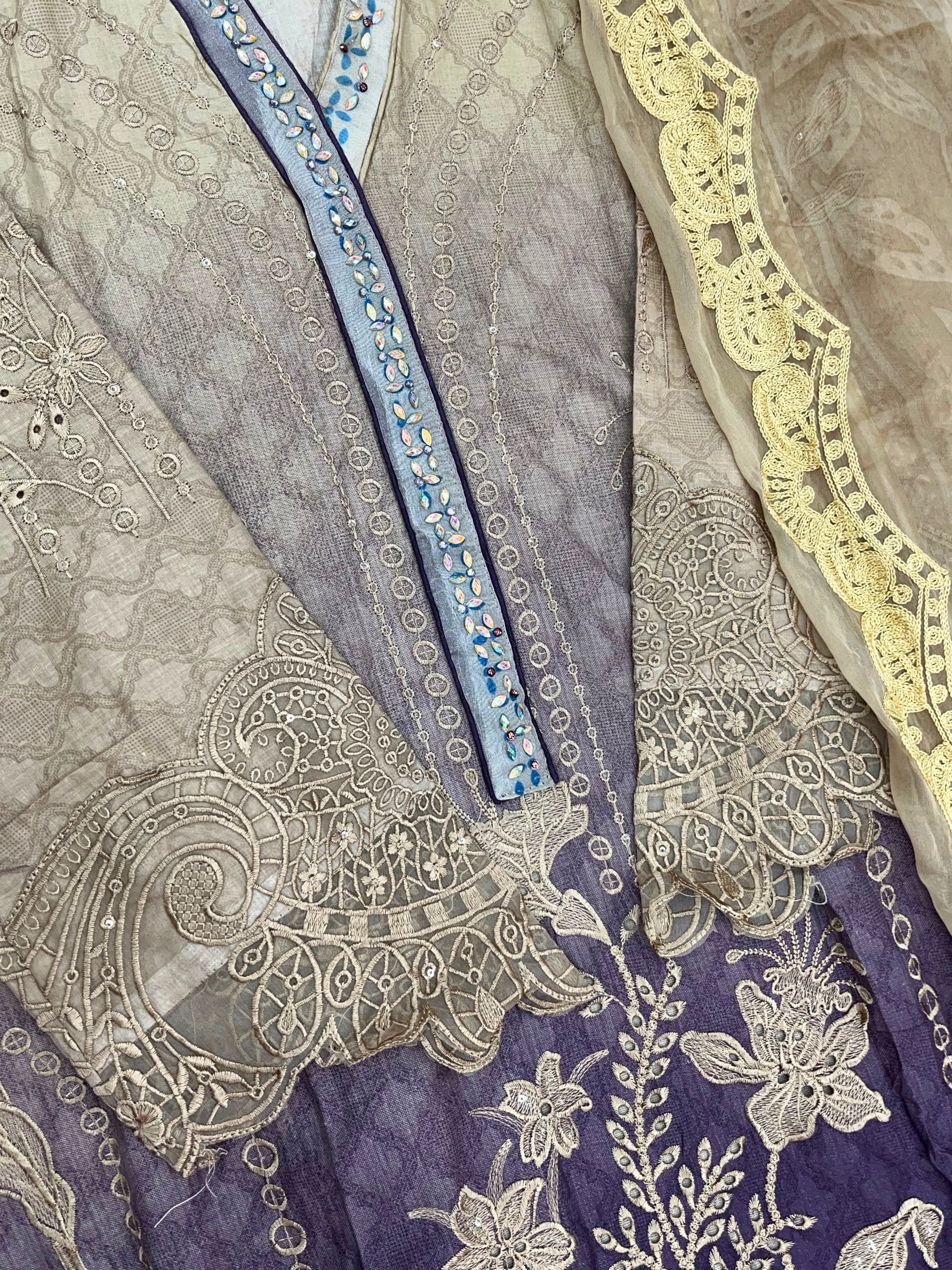 1327 Maria-B Pakistani Lawn Suit - Purple