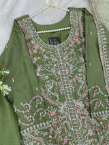 1434 Heavy Pakistani Partywear - Fawn Brown