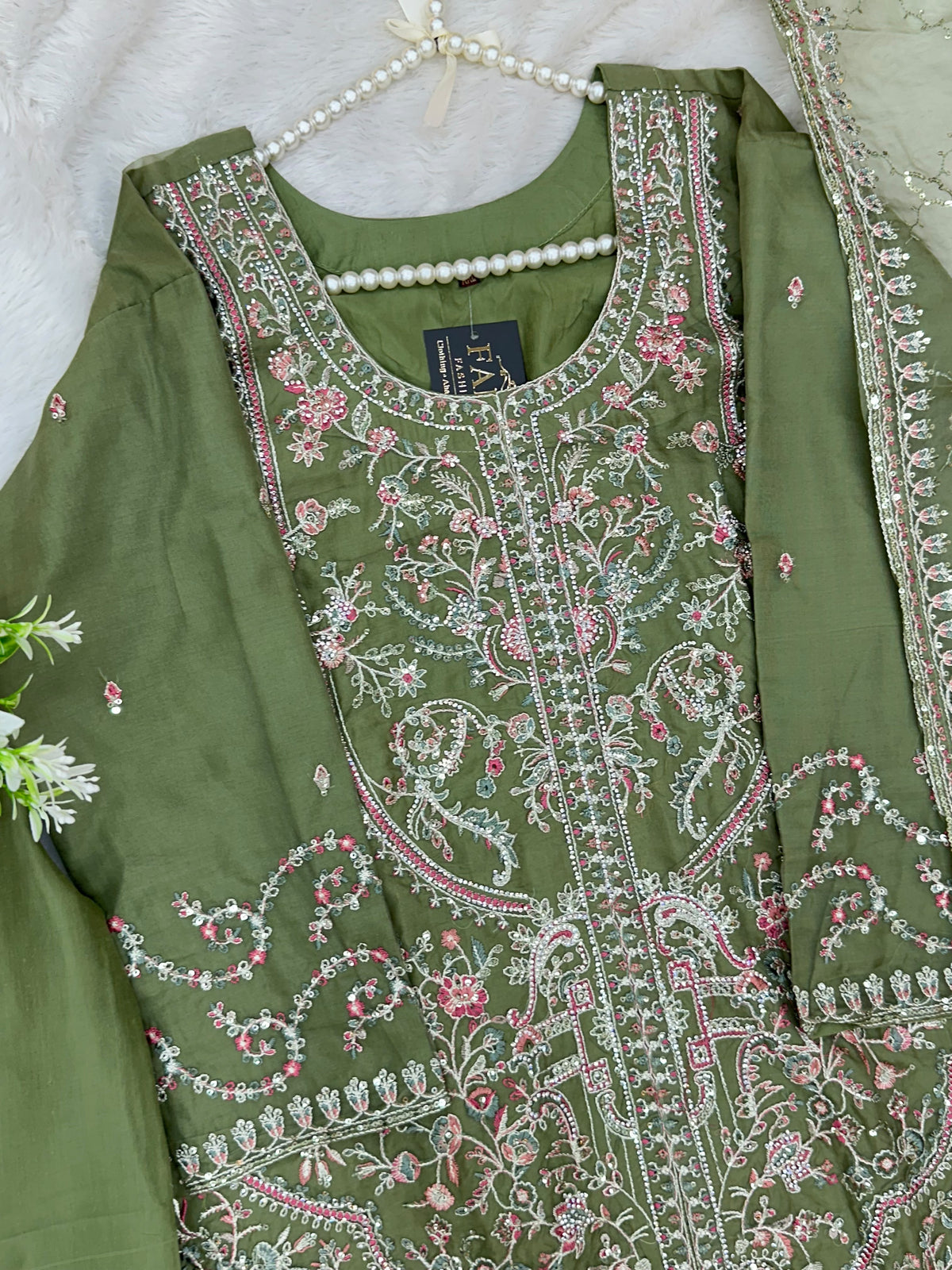 1434 Heavy Pakistani Partywear - Fawn Brown
