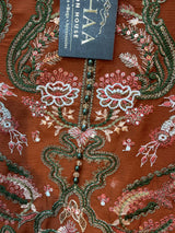 1484 Pakistani Unstitched Party Wear - Terracotta