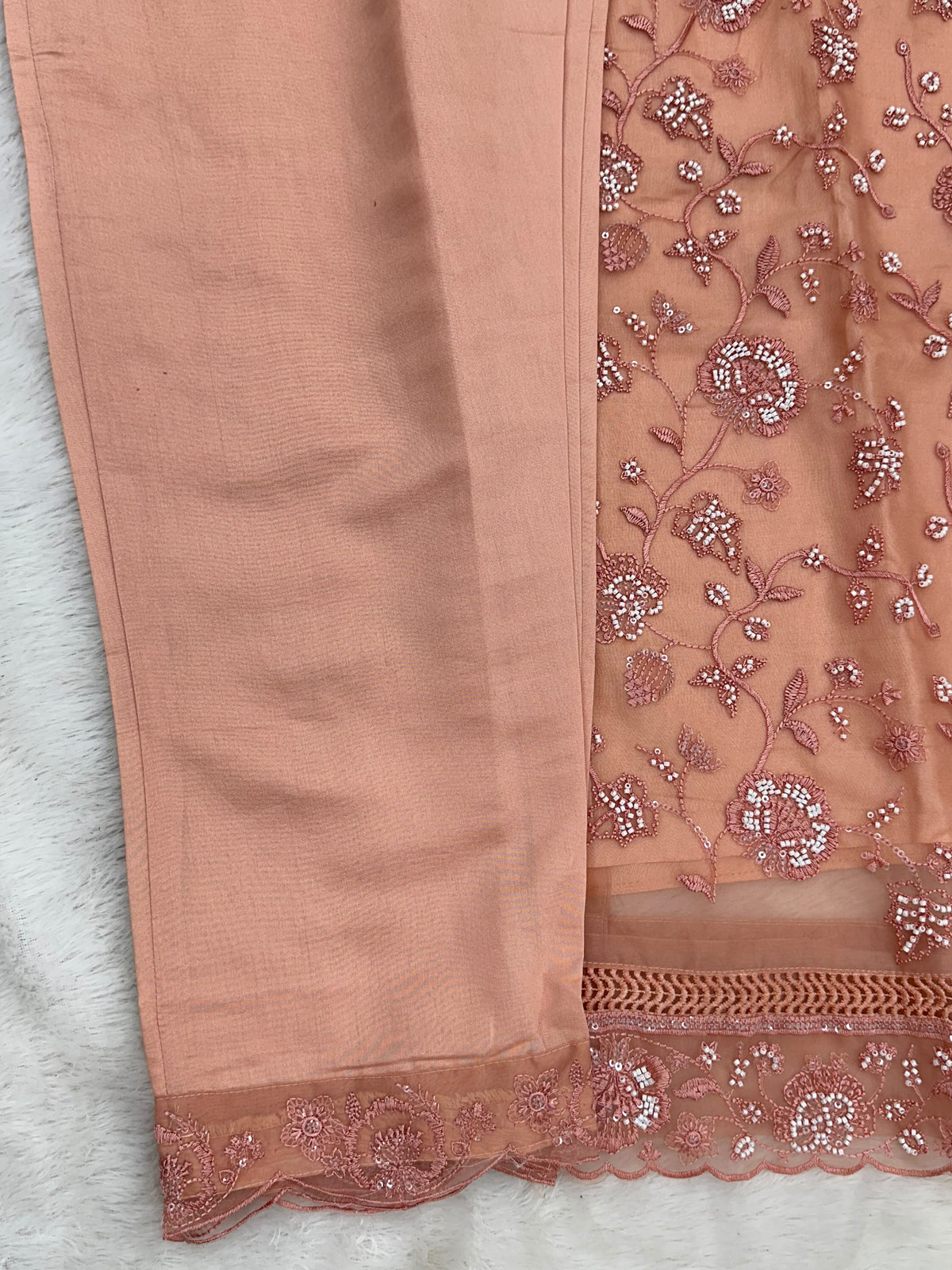 1432 Heavy Pakistani Partywear - Dusty Peach