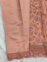 1432 Heavy Pakistani Partywear - Dusty Peach