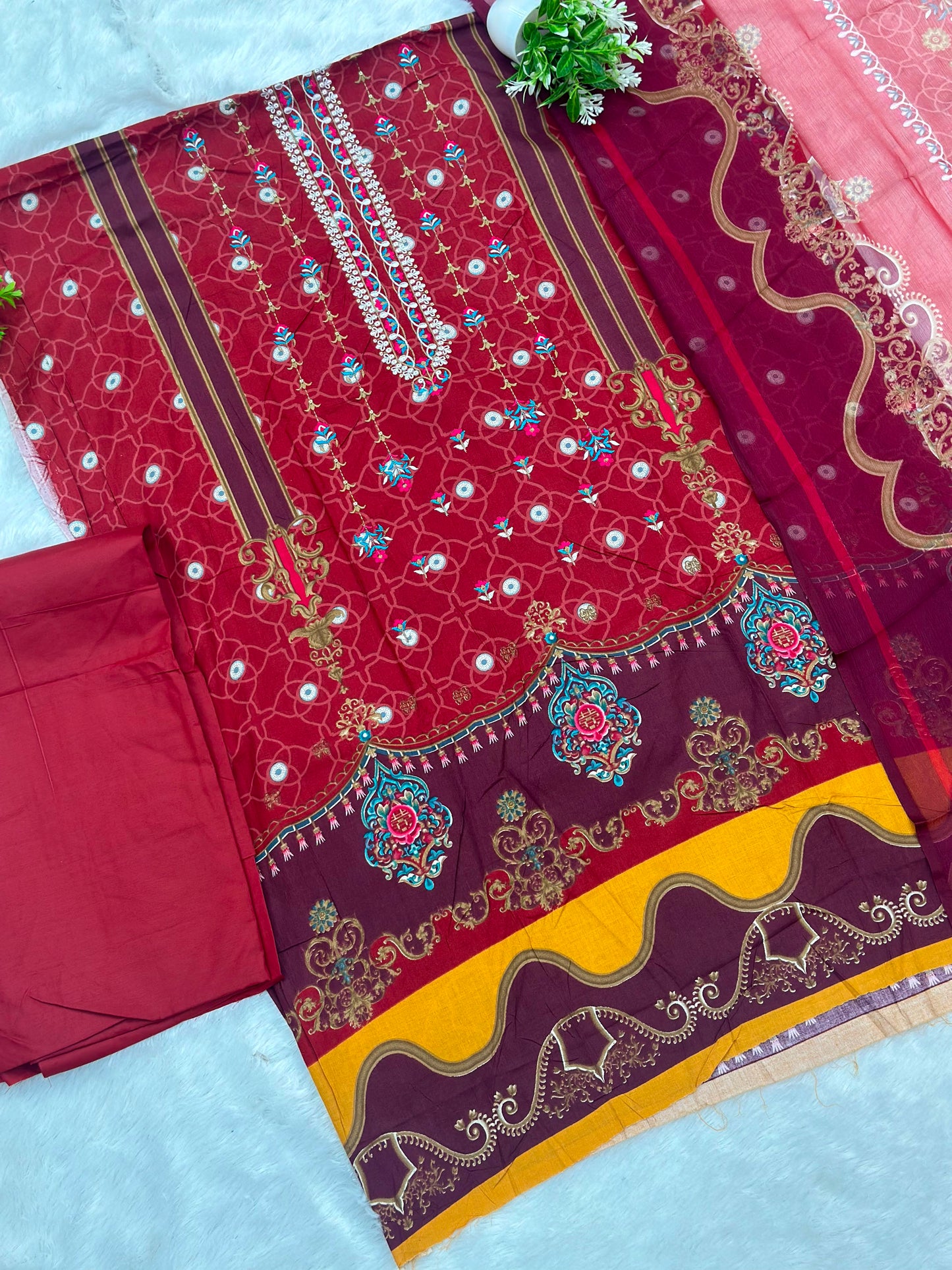 979 Unstitched Casual Lawn Suit